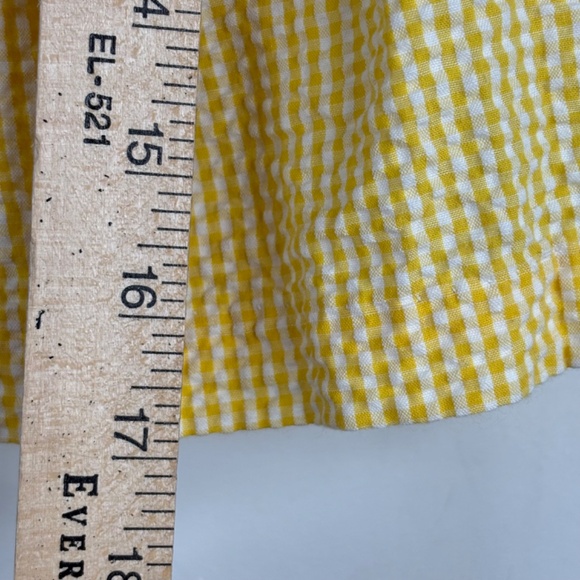 VTG 90s Samara Dress 24M Embroidered Snail Yellow Gingham Cottage Collared Twee - Picture 5 of 7